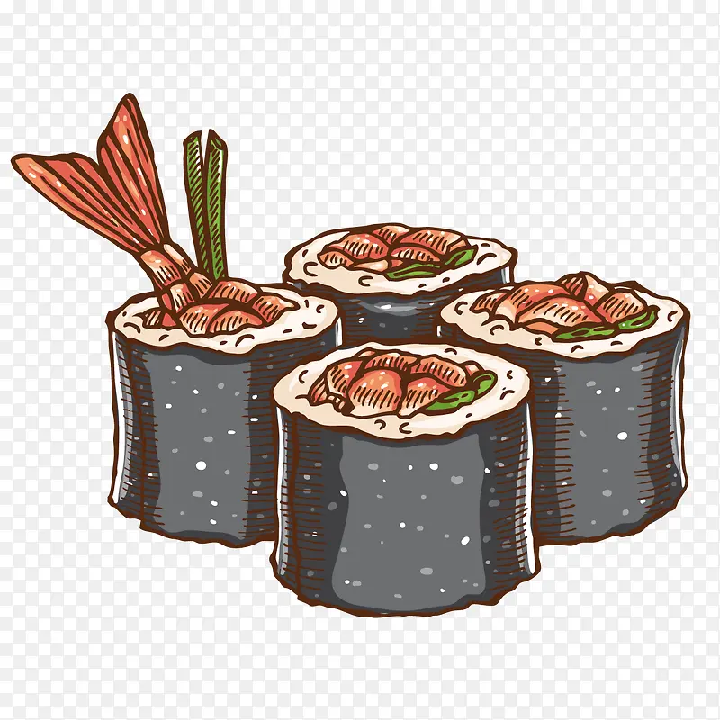 手绘三文鱼寿司