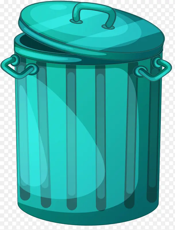 蓝色垃圾桶