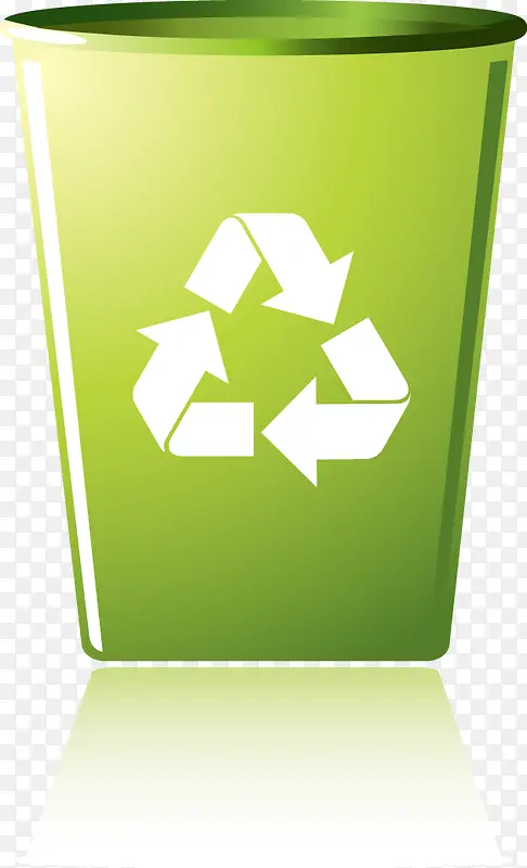 矢量绿色设计创意环保绿色垃圾桶