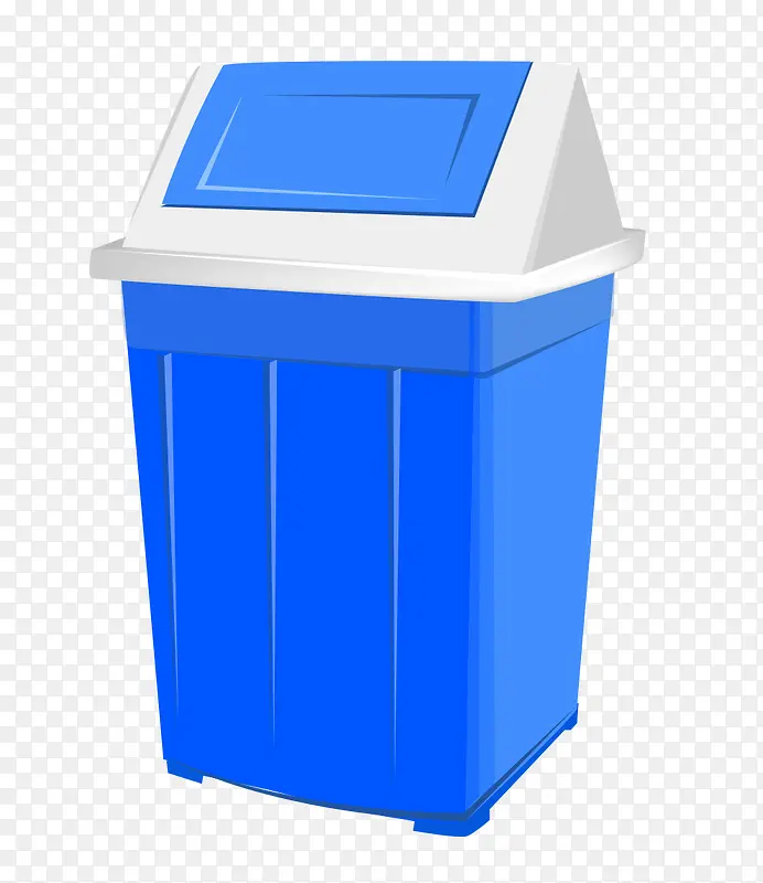 蓝色垃圾桶