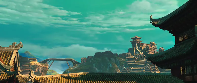 黑色建筑游戏场景