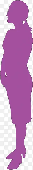 紫色女士人物剪影
