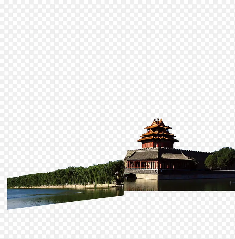 故宫角楼与护城河风光PNG图片素材下载_图片编号ybbzanng-免抠素材网