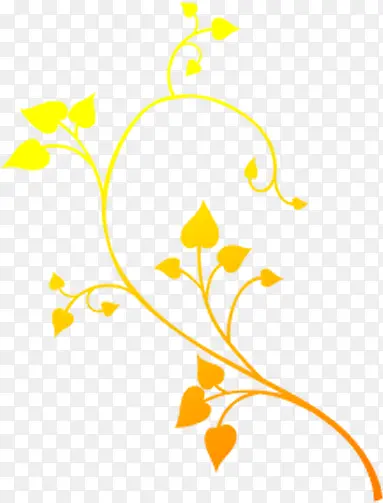 创意手绘扁平黄色的花卉图案