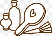 创意手绘合成简约化妆用品