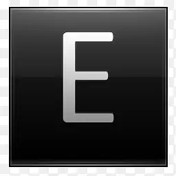 Letter E black Icon