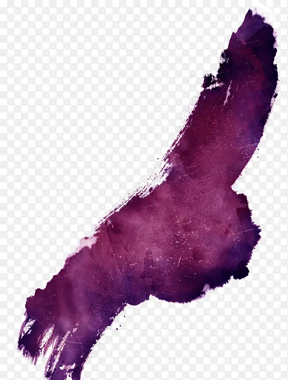 手绘紫色水彩墨迹