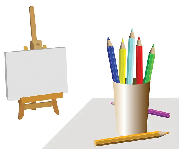 彩色 铅笔 与 漆画-EPS格式5