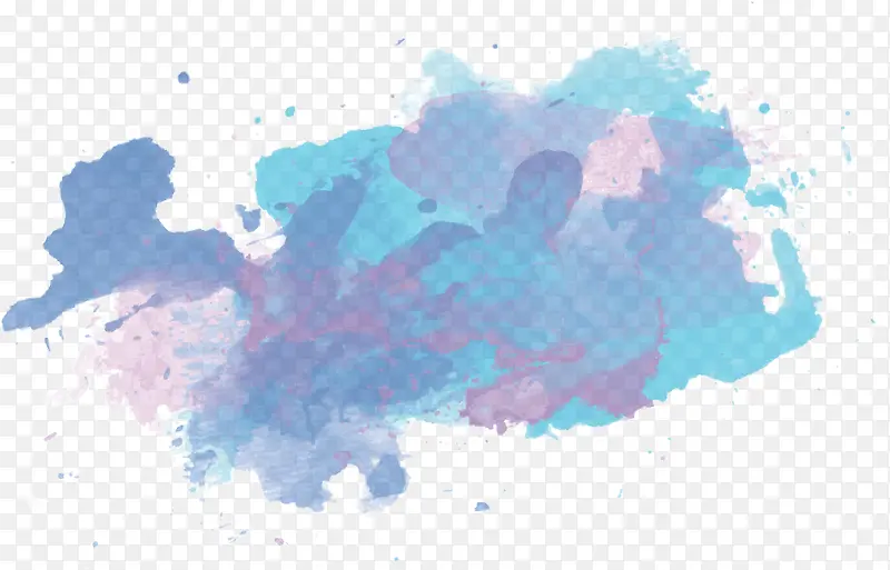 蓝色水彩墨迹设计抽象