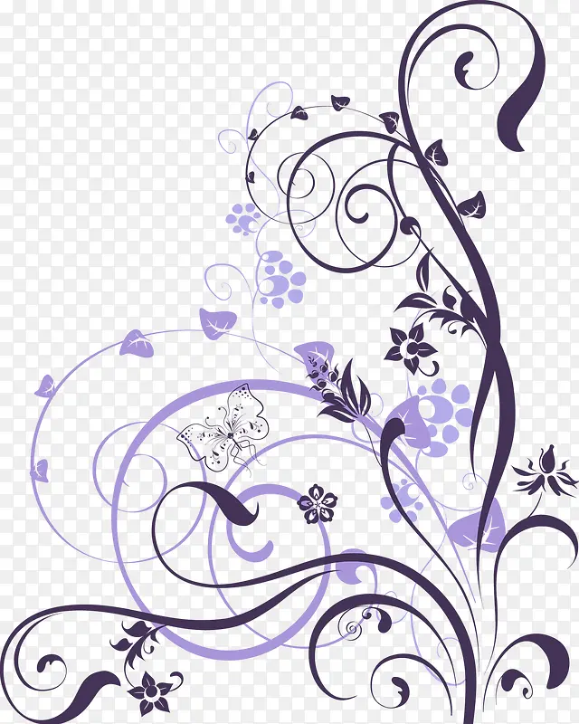 紫色唯美婚礼花纹