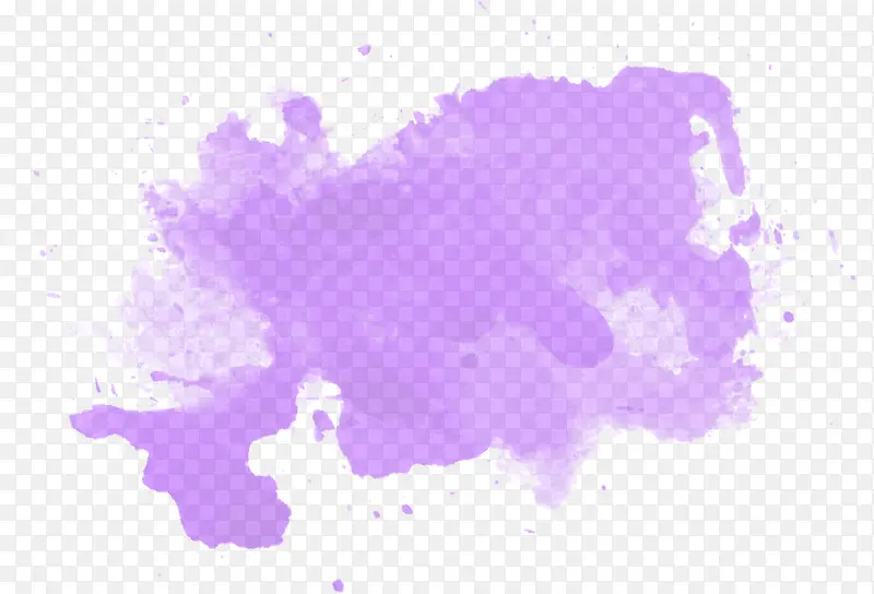 唯美紫色水彩抽象墨迹
