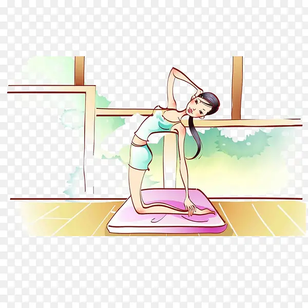 运动瑜伽卡通美女4