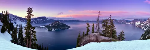 紫色梦幻冬季雪景风景