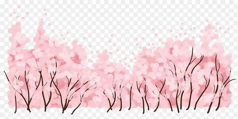 粉色树丛手绘