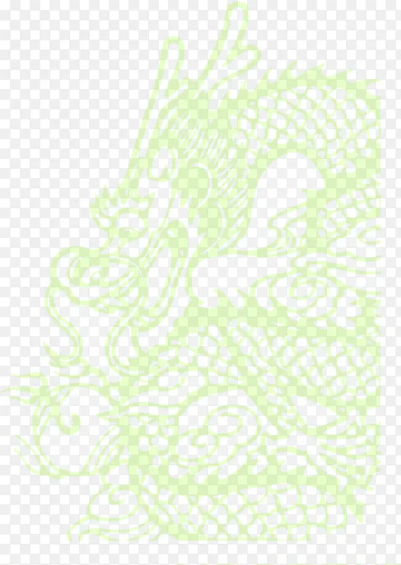 绿色艺术手绘龙形