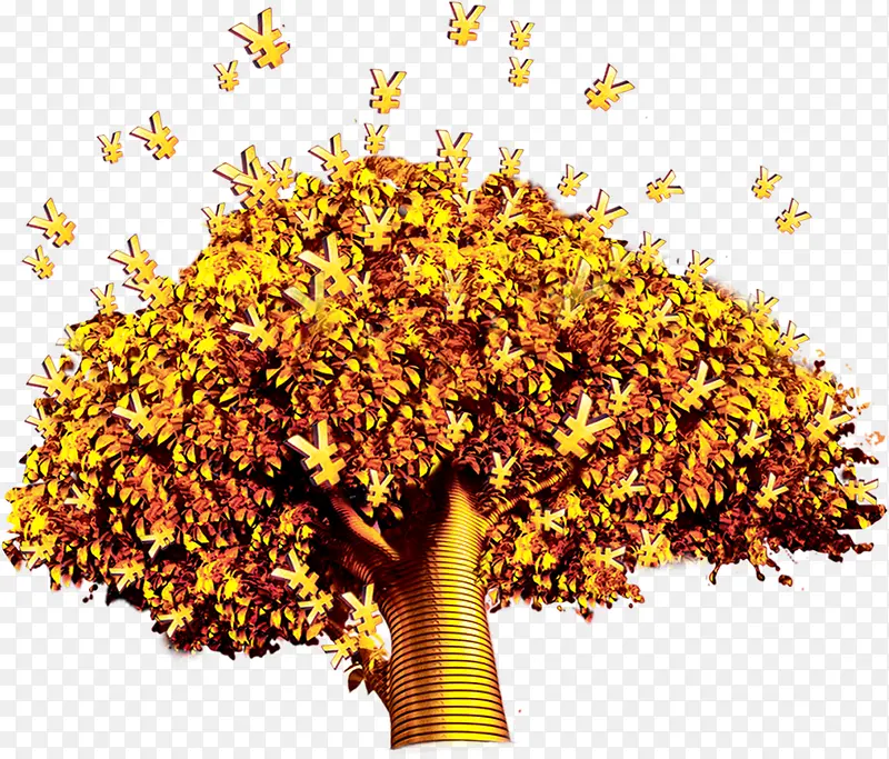 高清创意黄色质感树木