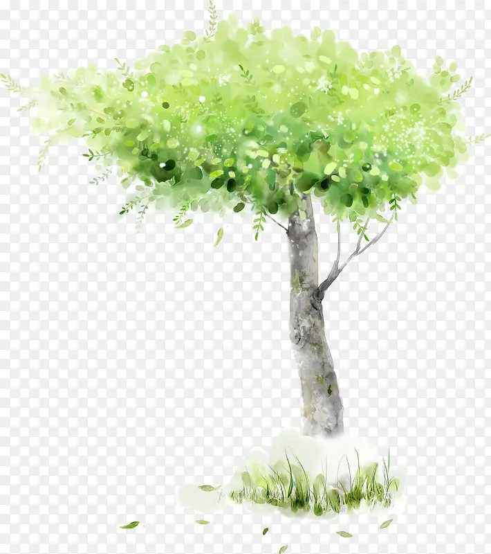 手绘水彩树木海报PNG图片素材下载_图片编号qpepkrnv-免抠素材网