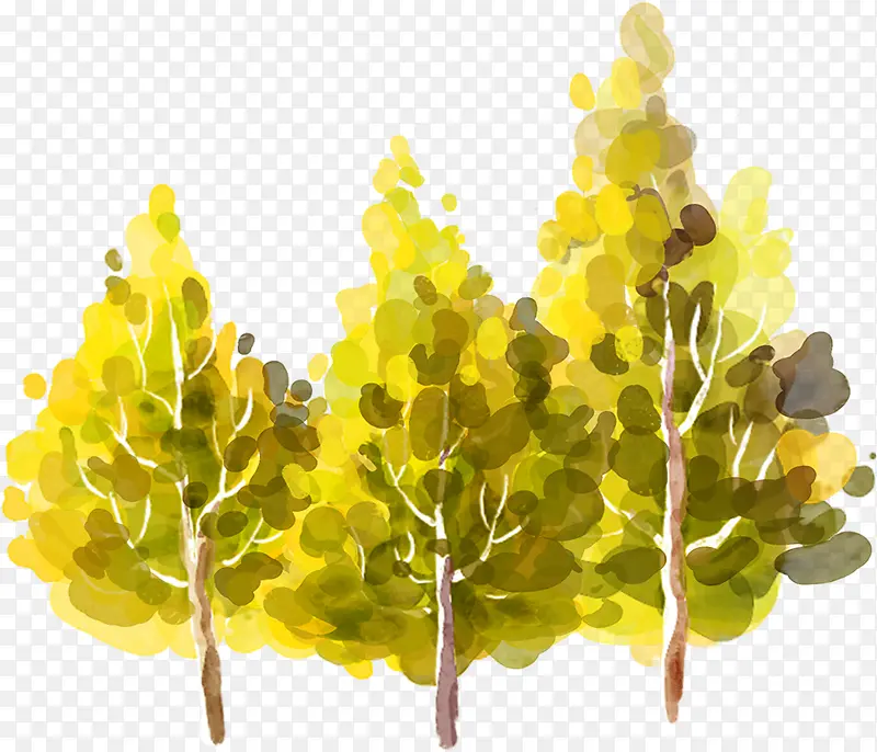 黄色唯美设计树木