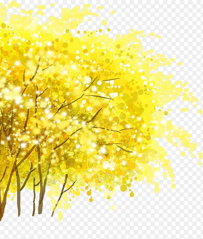 黄色树木春天风景
