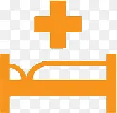 橙色病床图标医院