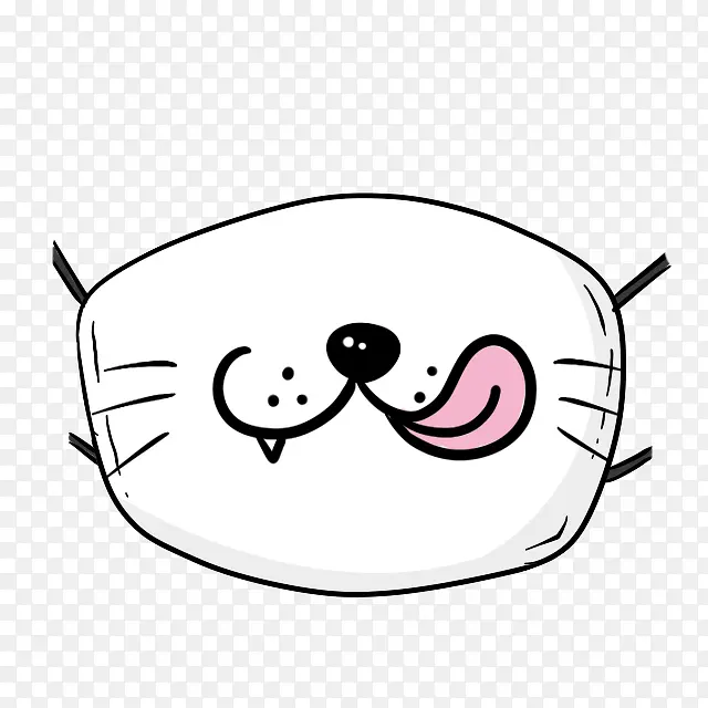 卡通白色猫脸图标