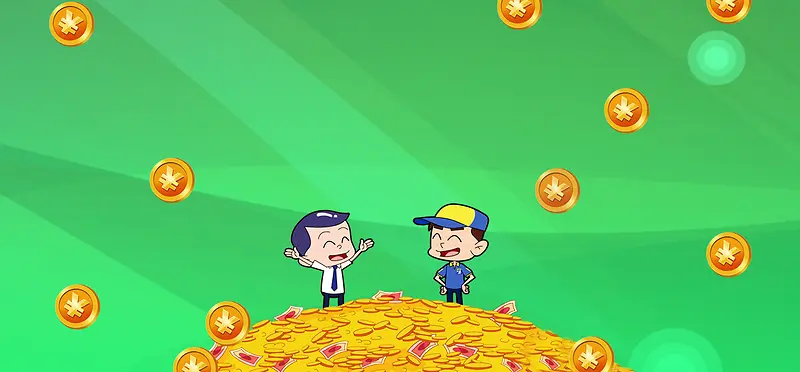 金融理财金币飞背景banner