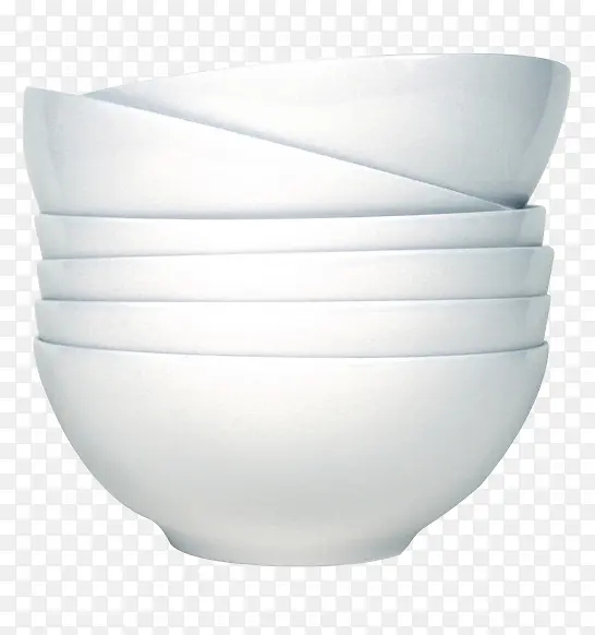 摞起的白色陶瓷碗
