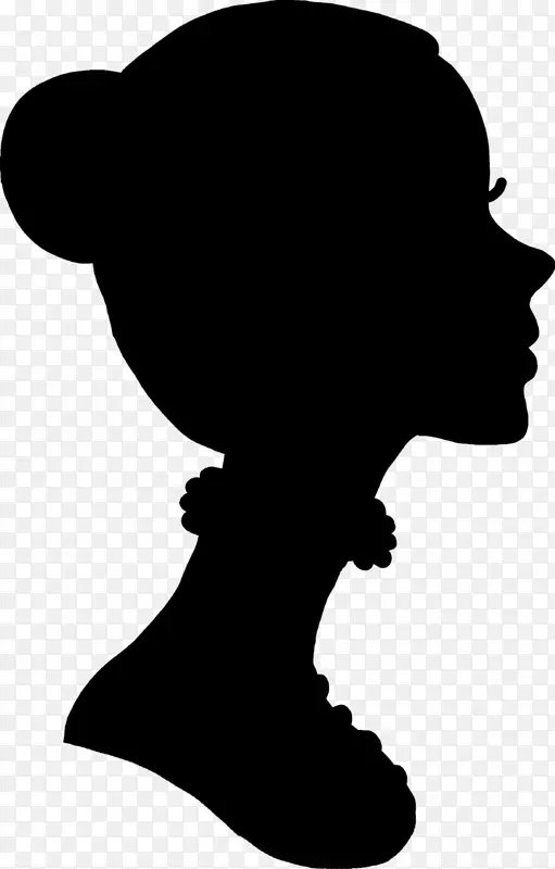 黑色剪影女人头像海报背景