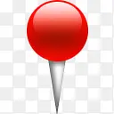 红色的销全球定位系统(gps)