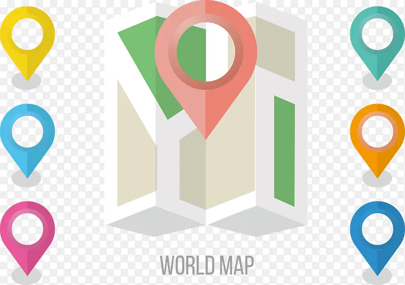 世界地图图标矢量