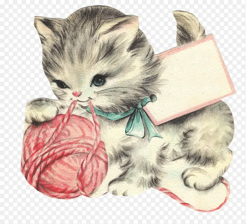 可爱猫咪毛球