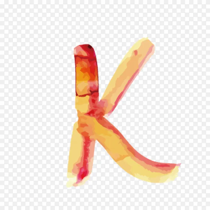 水彩字母K