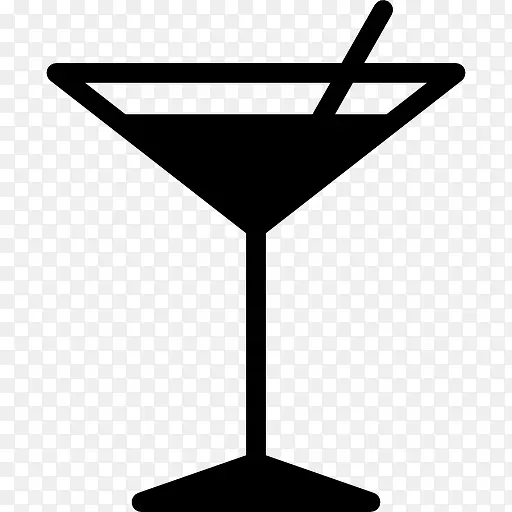 Martini Glass与Straw 图标