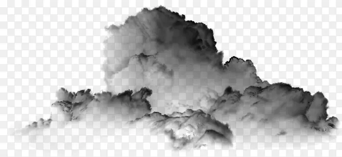黑色烟雾透明水墨云朵