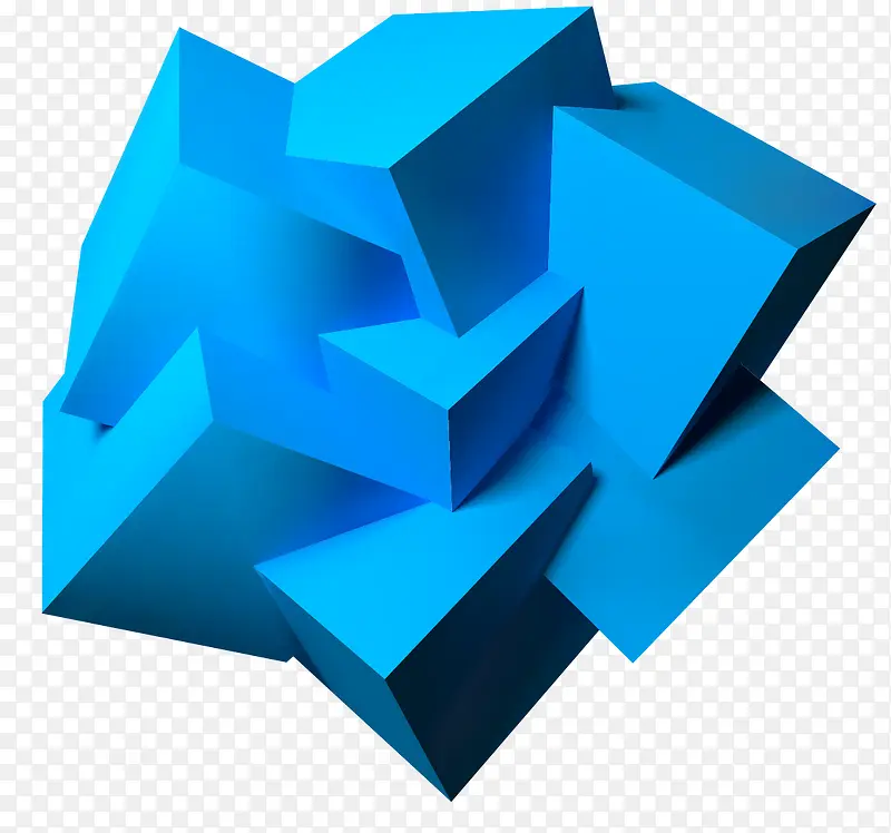 矢量蓝色立体方块