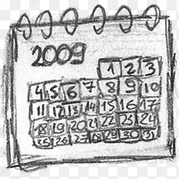 铅笔手绘日历图标