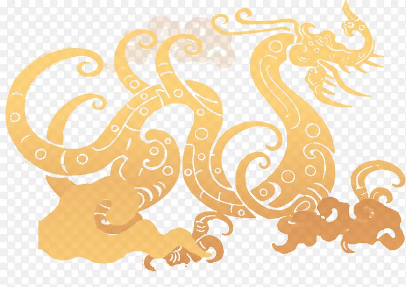 金色龙纹中国风花纹