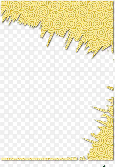 黄色中国风花纹装饰