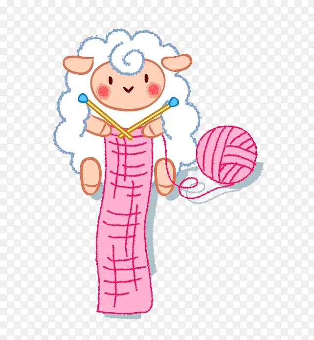 织毛线的小绵羊