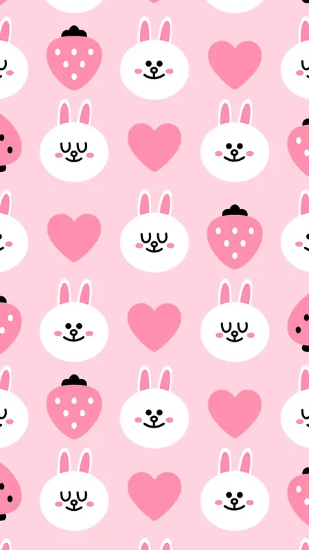 可爱小兔粉色背景