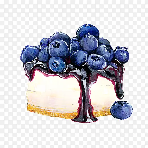 手绘蓝莓蛋糕