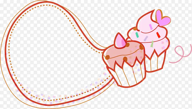 手绘粉色蛋糕插画