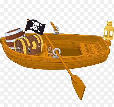 海盗小划船上的两箱财物