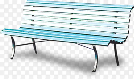蓝色时尚春天公园长椅