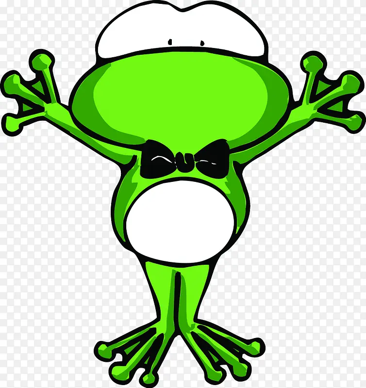 创意手绘绿色质感小青蛙