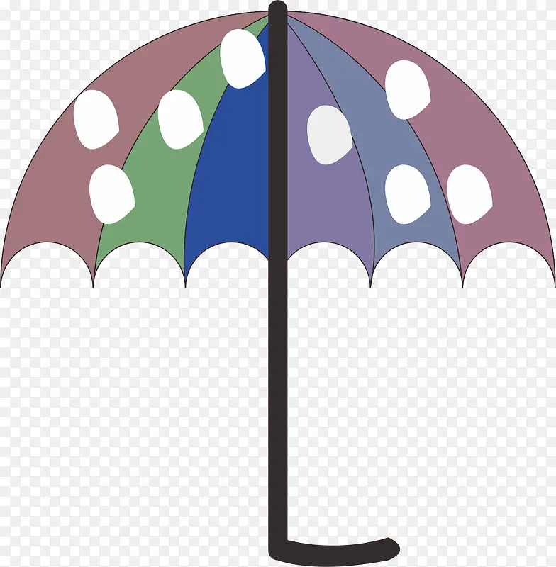 矢量彩色雨伞绘制