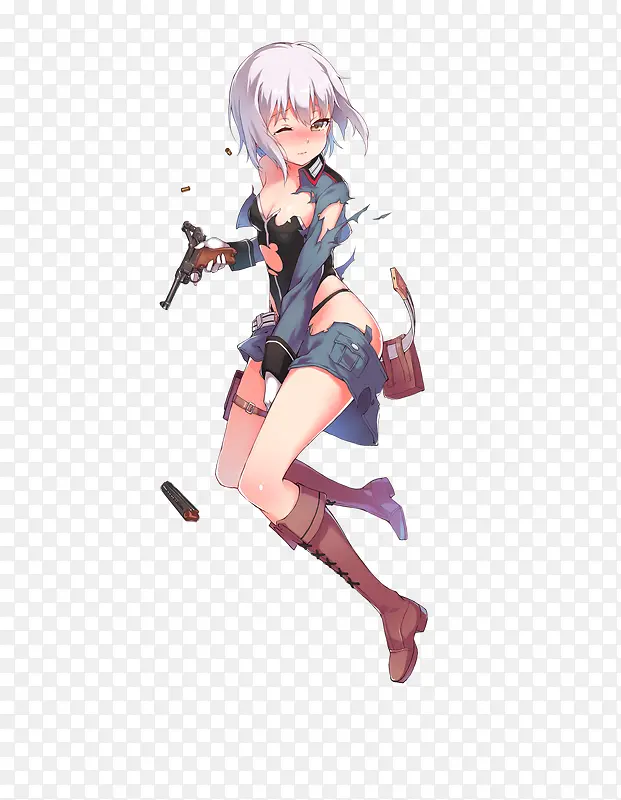 性感持枪的小美女