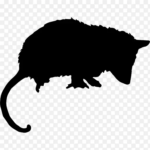 负鼠动物剪影图标
