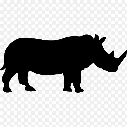 犀牛的侧面轮廓图标