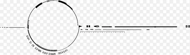 圆形黑色简笔轮廓直线
